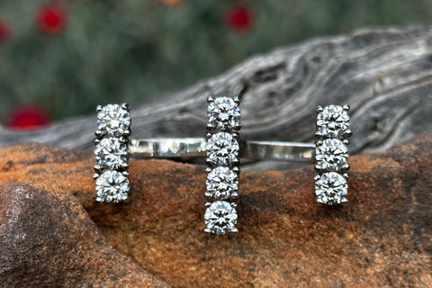 a ten-stone 3cap ring for women with clear CZ crystals