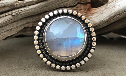 Round Moonstone ring