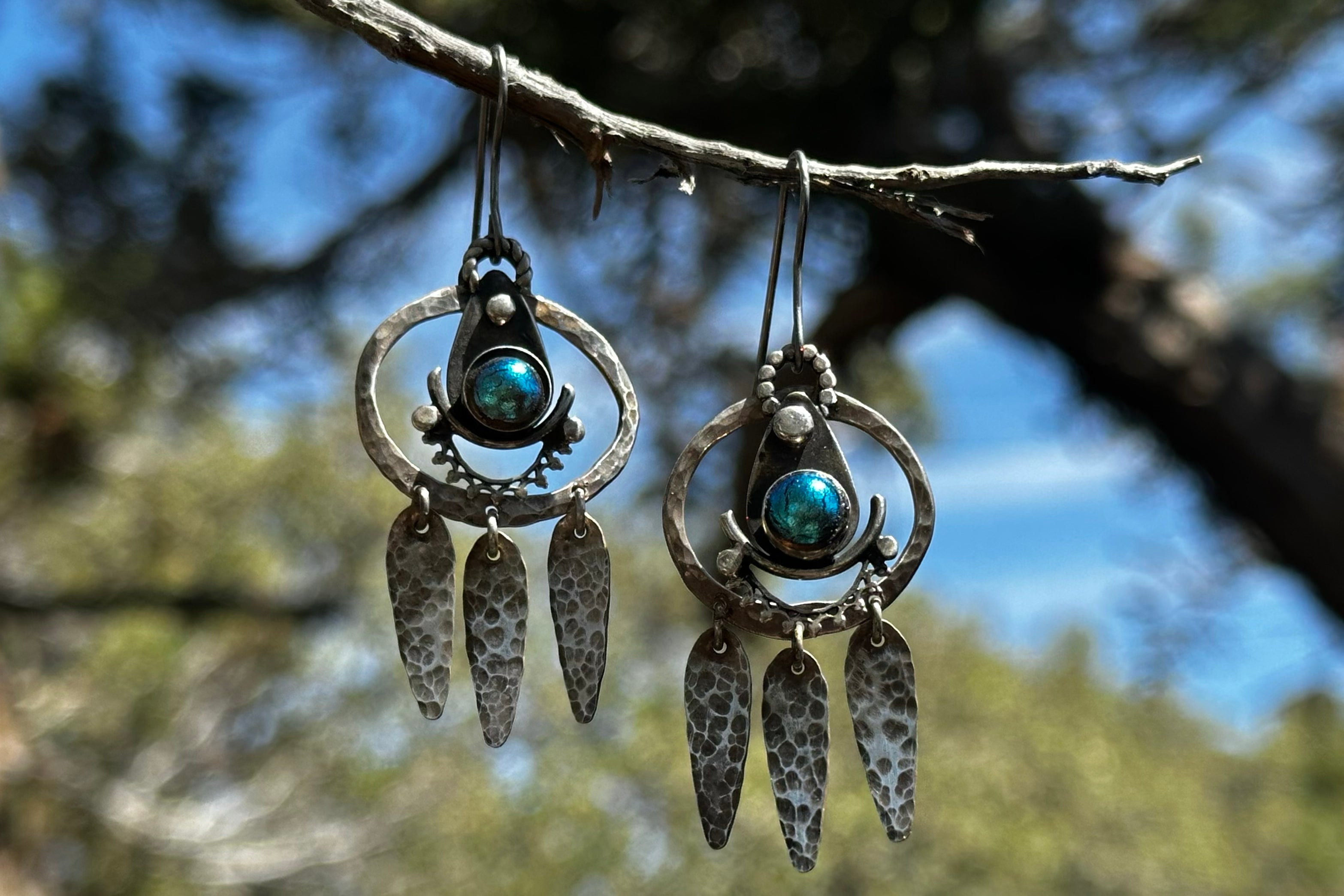 Ethnic Baby-Blue Danglers