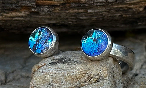 Blue Murano glass 2cap