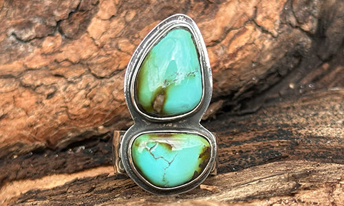 Dual Carico Lake Turquoise ring