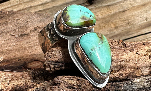Dual Carico Lake Turquoise ring
