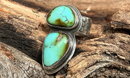 Dual Carico Lake Turquoise ring