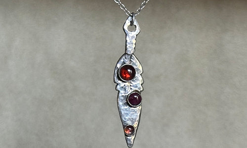 Garnet Feather necklace