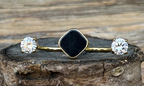 Gold Onyx and CZ 3cap