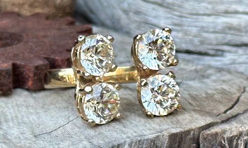 Double CZ ring ~ Gold plated