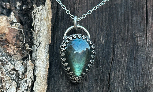 Teardrop Labradorite necklace