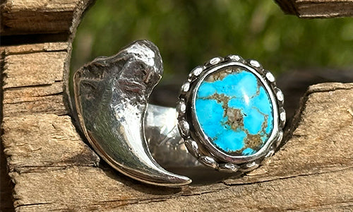 "Kingman Bear Claw" 2cap ring