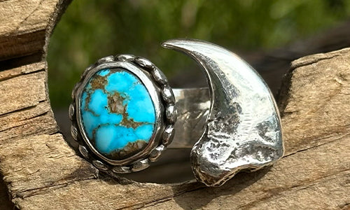 "Kingman Bear Claw" 2cap ring