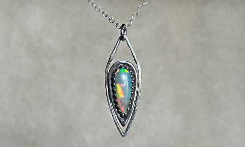 Opal drop necklace