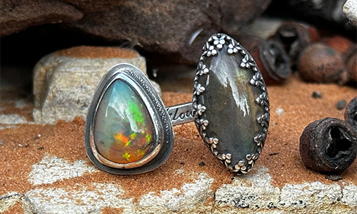 Golden Labradorite Opal ring