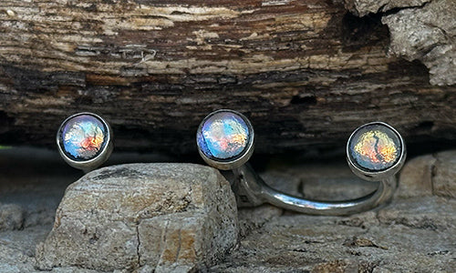 Peach/Baby-Blue glass 3cap