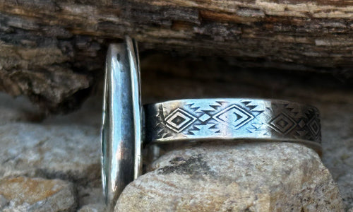 Stamped Turquoise ring