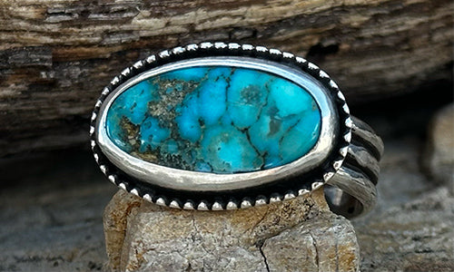 Sideways Kingman Turquoise ring