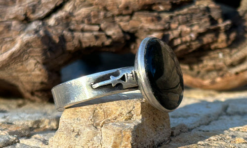 Silver Sheen Obsidian Ring
