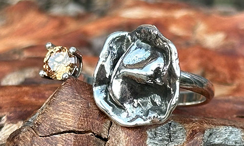 Silver Petal CZ 2cap