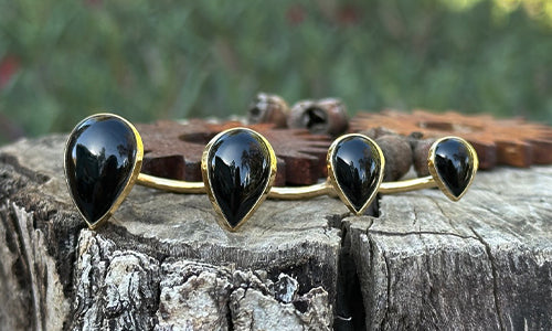Onyx Teardrop Gold 4cap