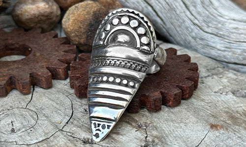 Tribal shield ring