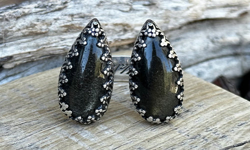 Twin Gold Sheen Obsidian 2cap