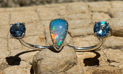Large Baby-Blue Opal 3 cap