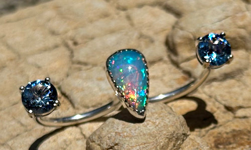 Large Baby-Blue Opal 3 cap