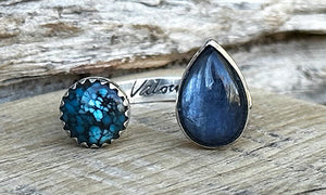 Blue Kyanite and Turquoise 2cap