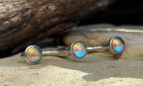 Peach/Baby-Blue glass 3cap