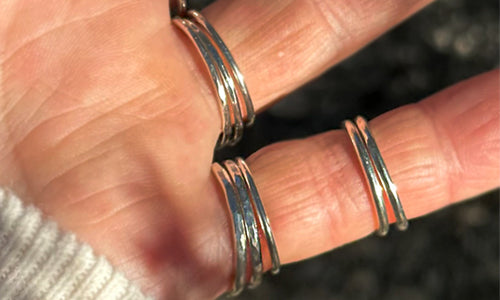 Mini Amethyst stacking rings