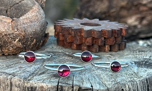 Mini Garnet stacking rings
