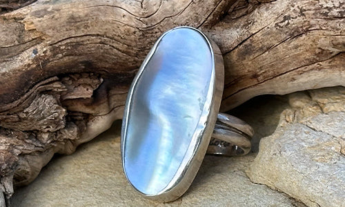 Freeform pearl ring № 5