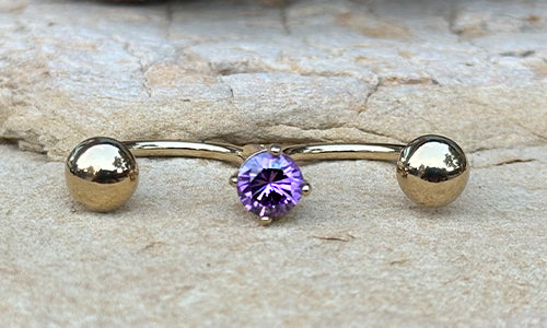 Pure1 Purple CZ - 14K Gold plated