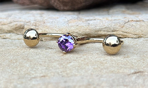 Pure1 Purple CZ - 14K Gold plated