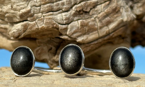 Silver Sheen Obsidian 3cap