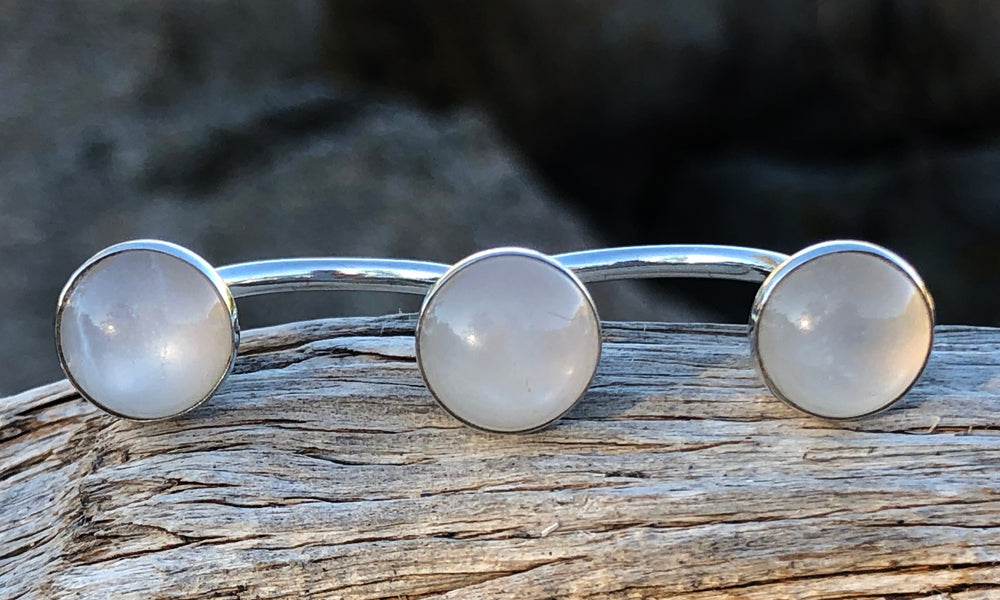 White Moonstone 3cap - 10mm - Valou