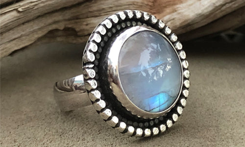 Round Moonstone ring