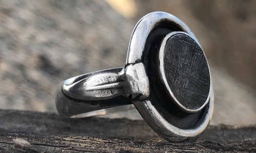 Meteorite Signet Ring in Sterling Silver, 19mm | David Yurman